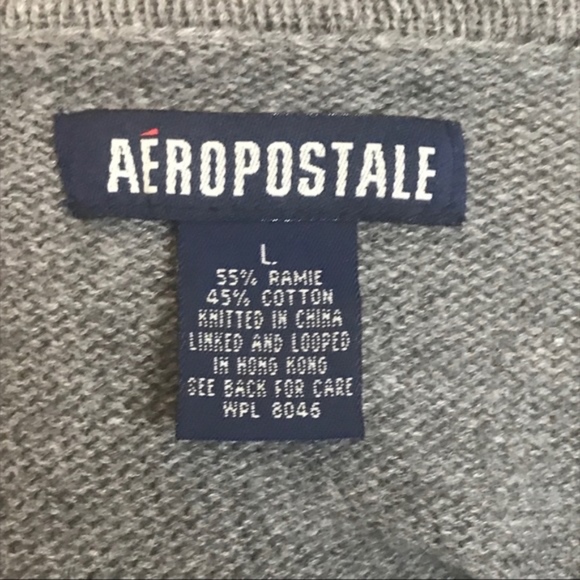Aeropostale collared Nordic fair isle grey sweater - Picture 5 of 8